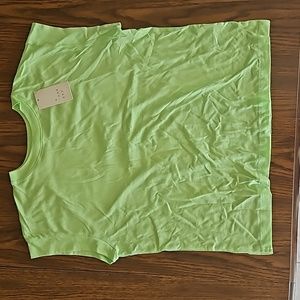 Women's Extended Shoulder T-Shirt - A New Day Lime Green